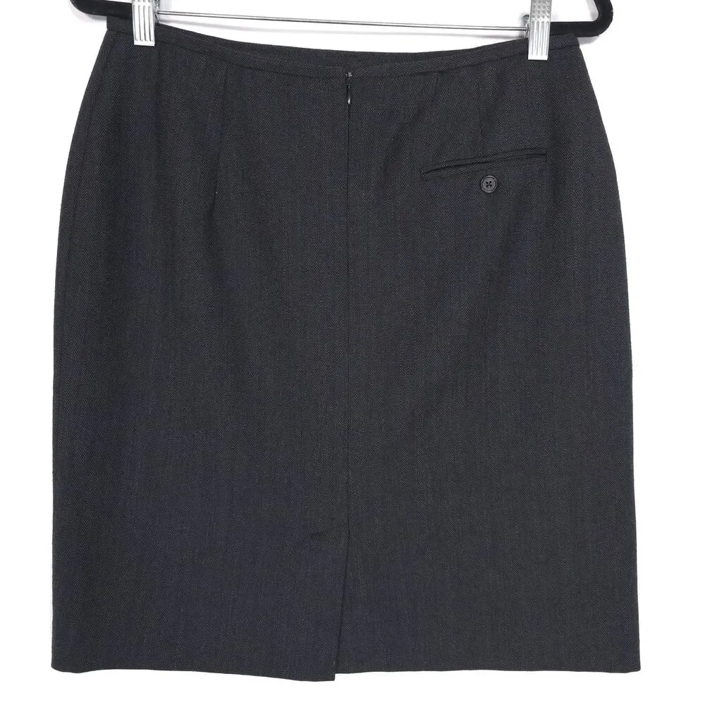 LAUREN RALPH LAUREN 100% WORSTED WOOL Skirt Size 14 USA‎ MADE Vintage